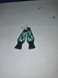 Green Ghost Lava Lamp Earrings